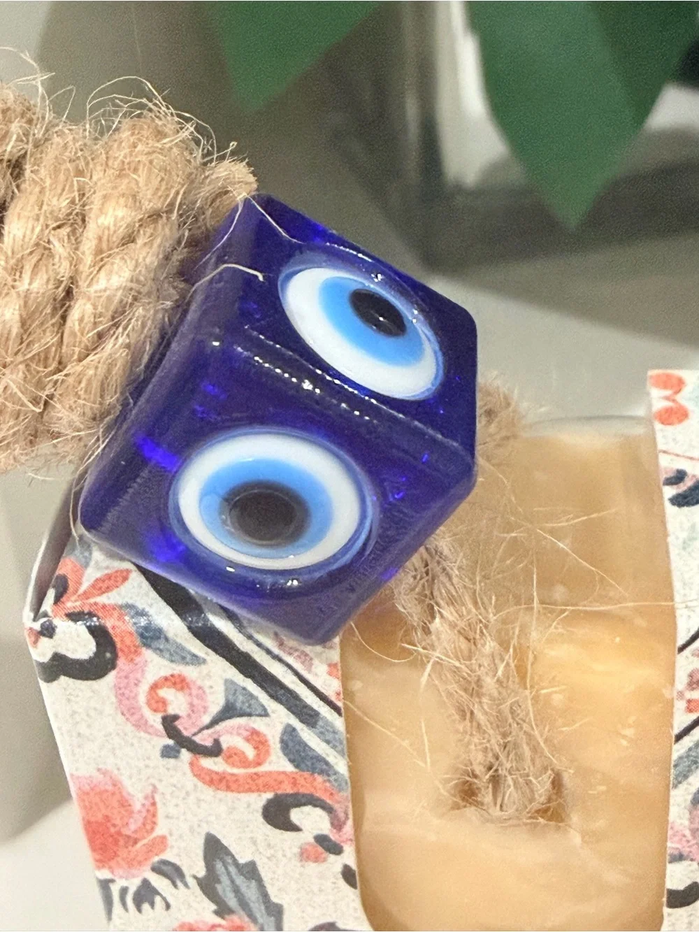 Donkey Milk Natural Olive Oil Soap - New- Made in Greece. Evil eye pendant.